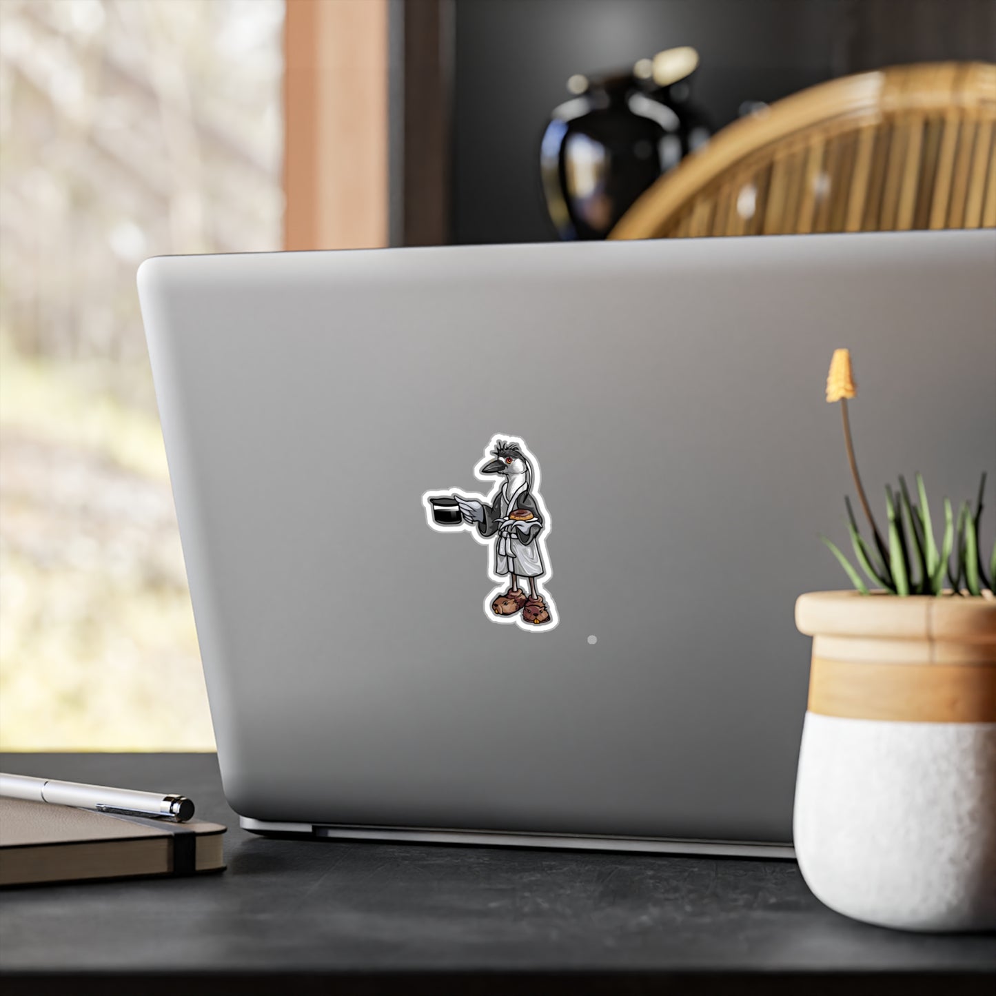 Black Crowned Morning Heron no Text Kiss-Cut Vinyl Decals
