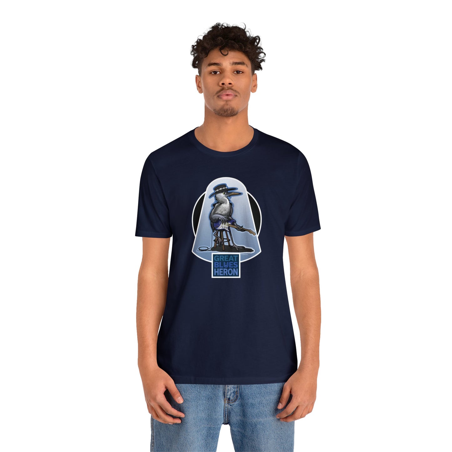 Great Blues Heron Unisex Jersey Short Sleeve Tee