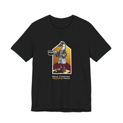 Black Crowned Morning Heron Unisex Jersey Short Sleeve Tee