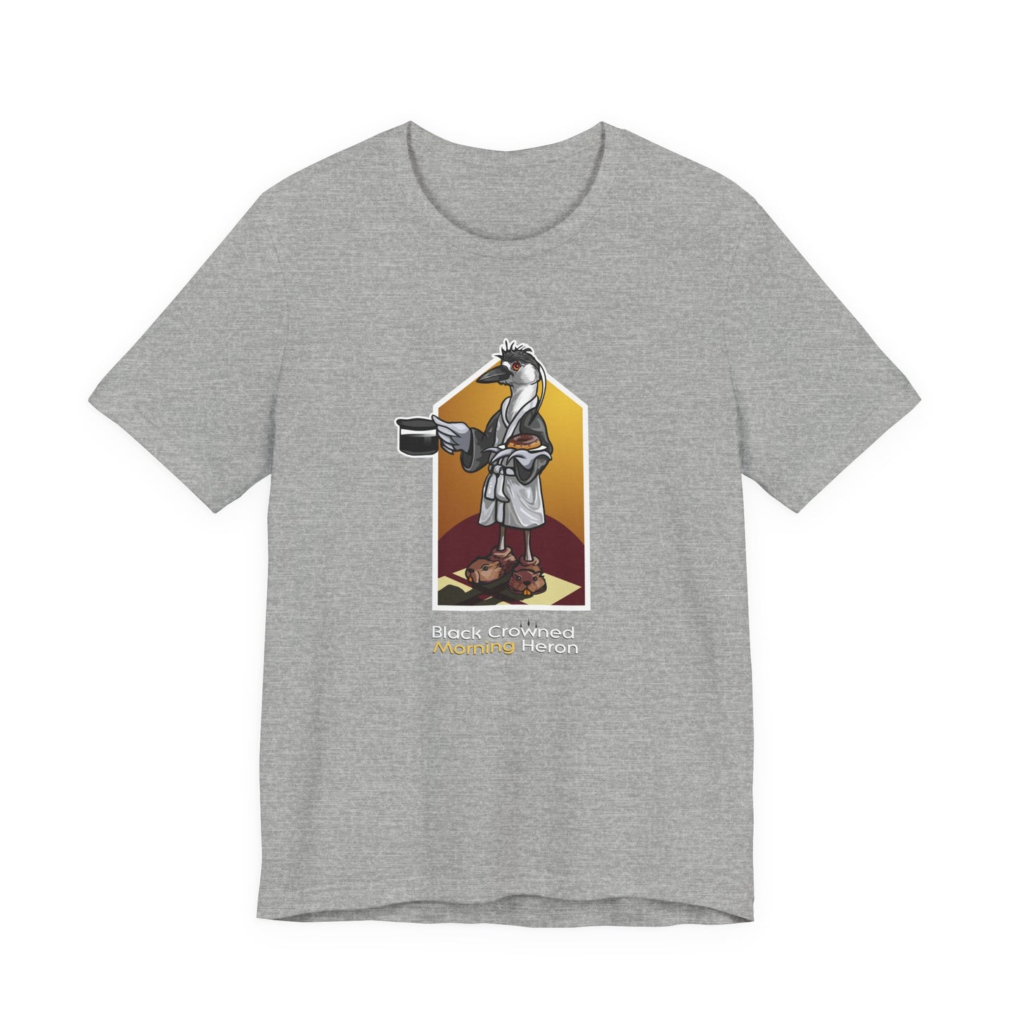 Black Crowned Morning Heron Unisex Jersey Short Sleeve Tee