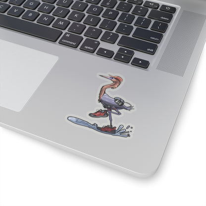 Runnish Egret, No Text, Kiss-Cut Vinyl Decals