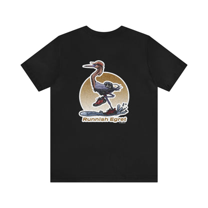 Weathered Runnish Egret Back Design Unisex Jersey Short Sleeve Tee