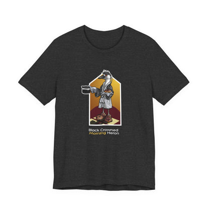 Black Crowned Morning Heron Unisex Jersey Short Sleeve Tee