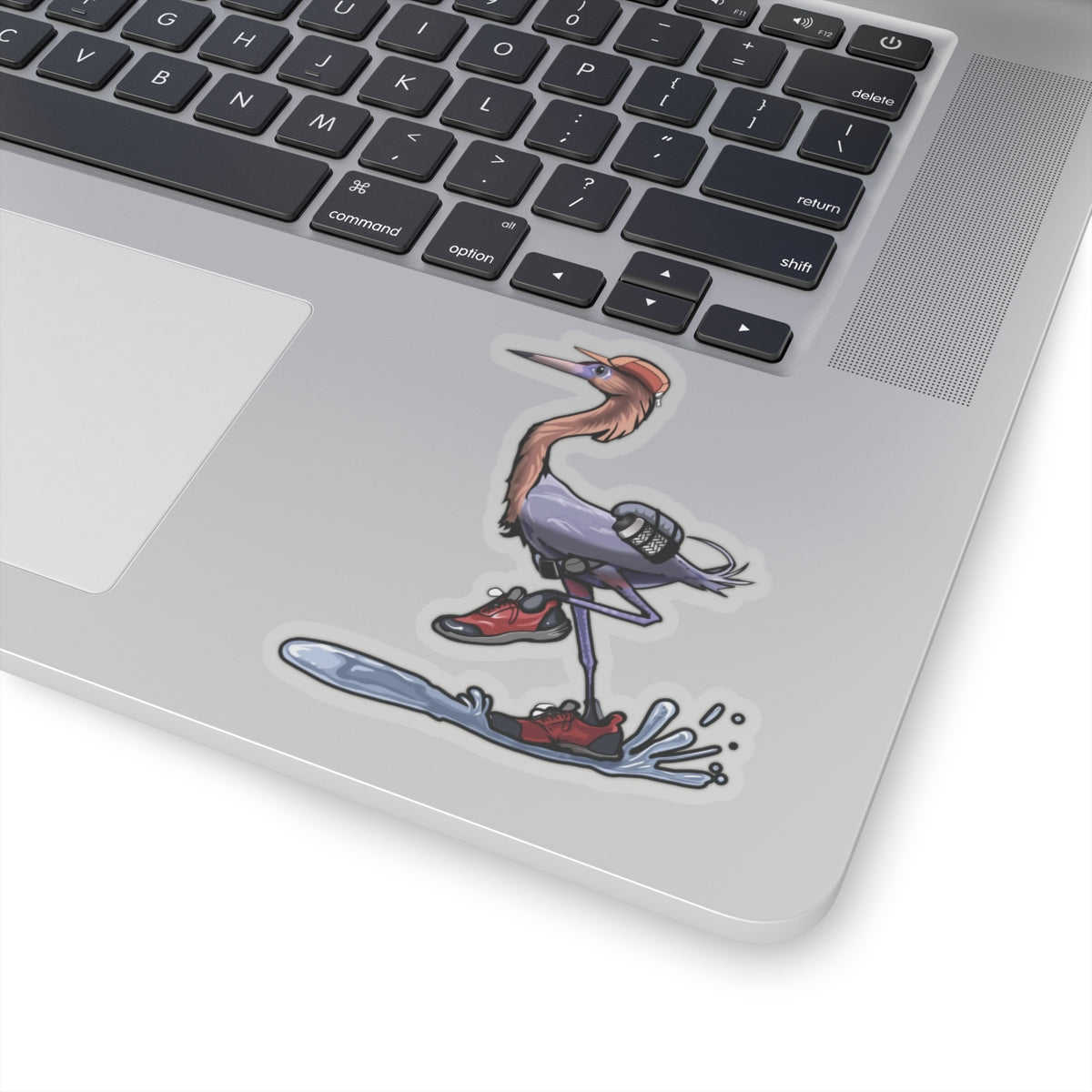Runnish Egret, No Text, Kiss-Cut Vinyl Decals