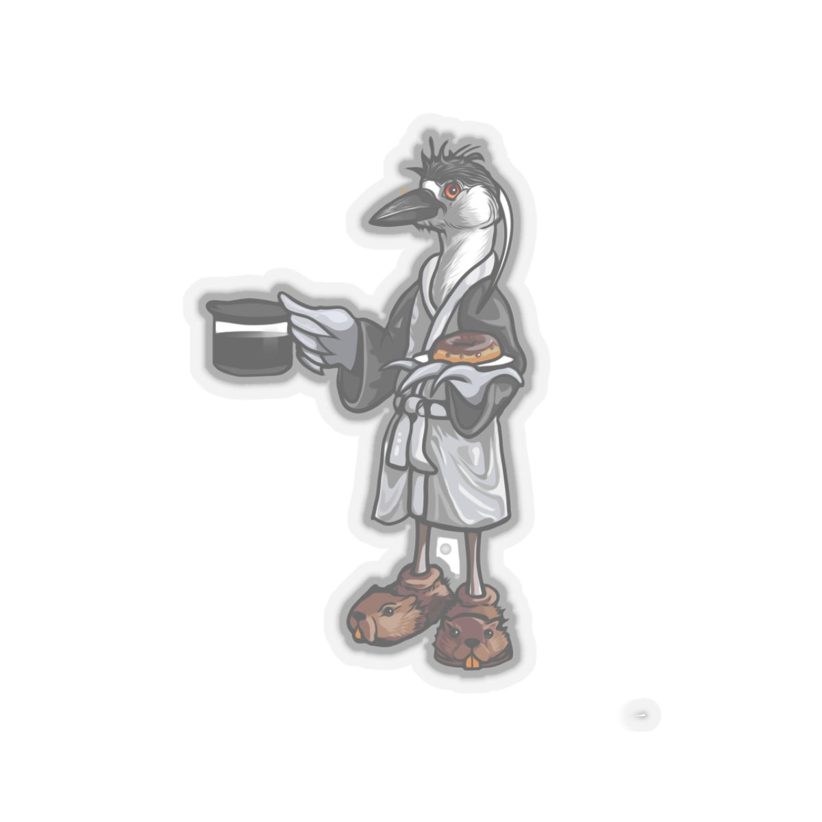 Black Crowned Morning Heron  no Text Kiss-Cut Vinyl Decals