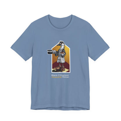 Black Crowned Morning Heron Unisex Jersey Short Sleeve Tee