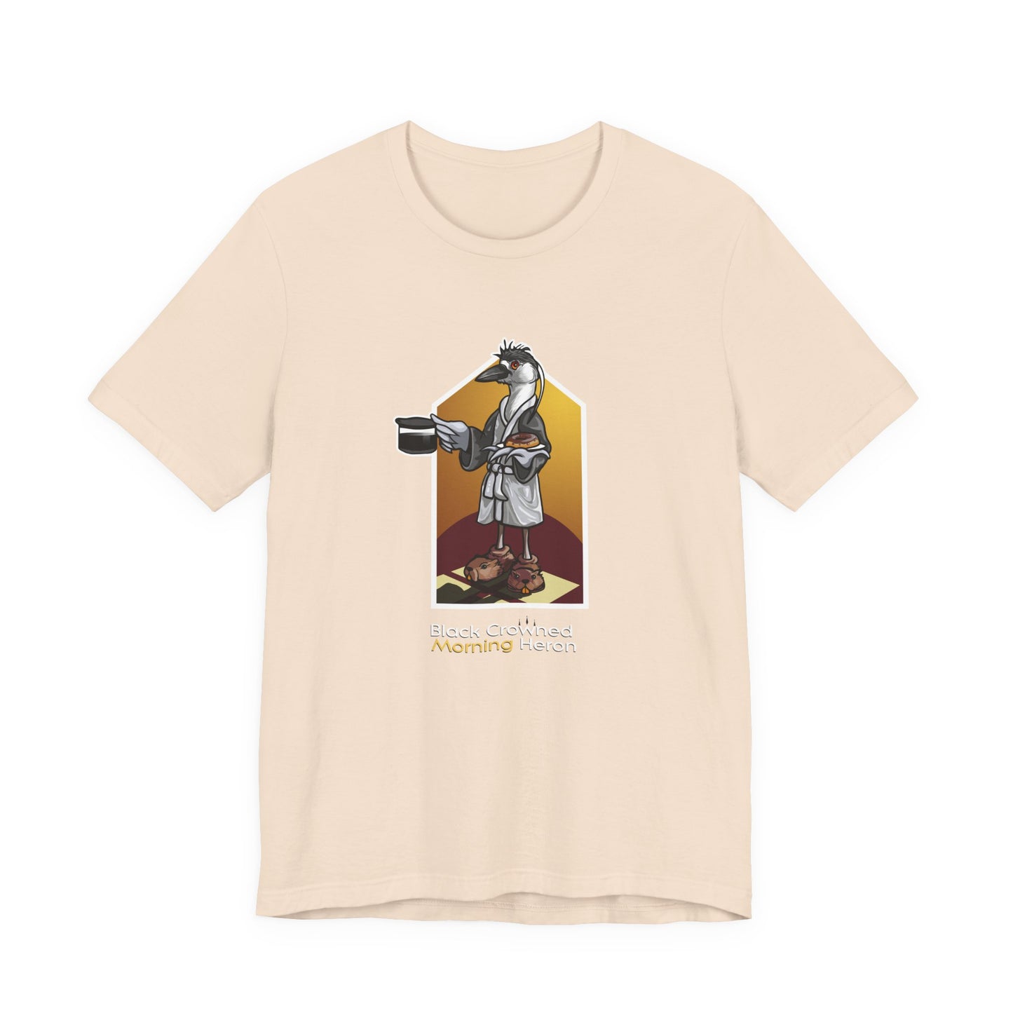 Black Crowned Morning Heron Unisex Jersey Short Sleeve Tee