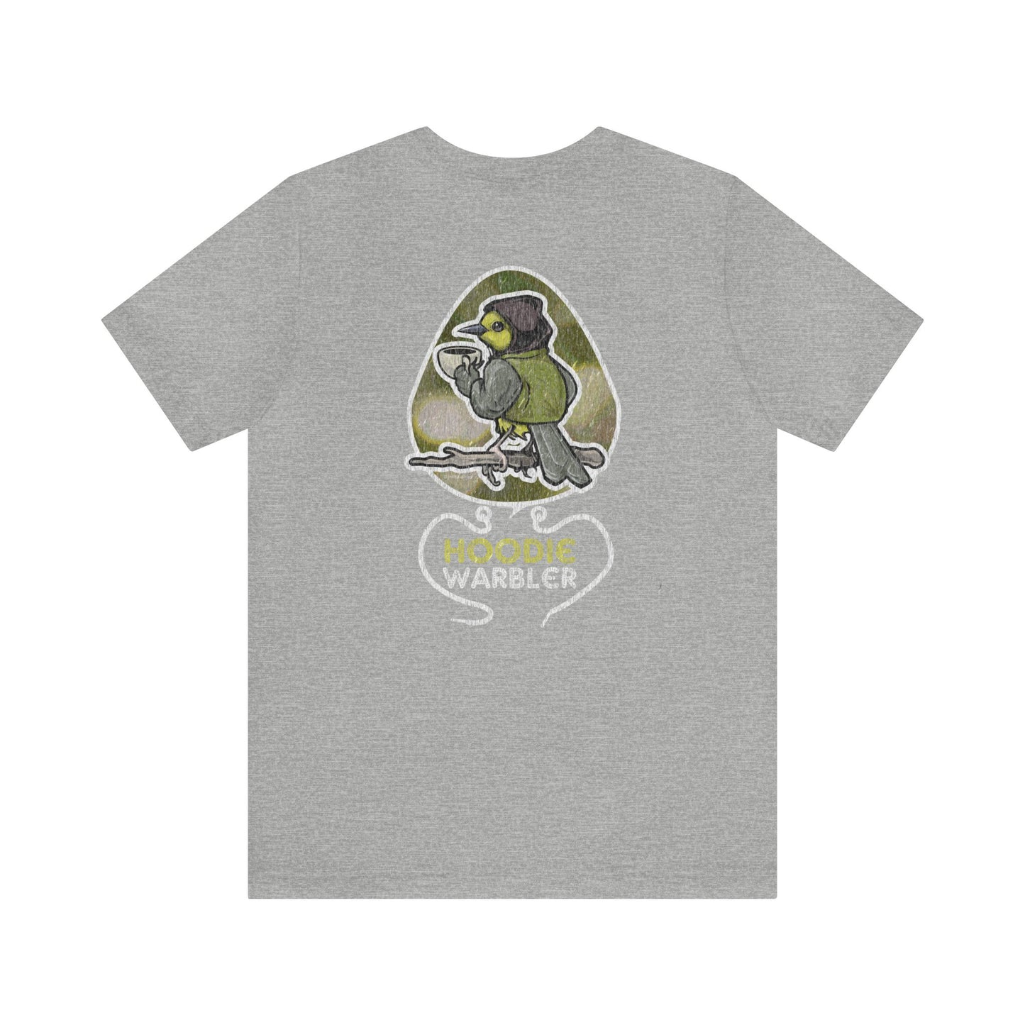 Weathered Hoodie Warbler Back Design Unisex Jersey Short Sleeve Tee