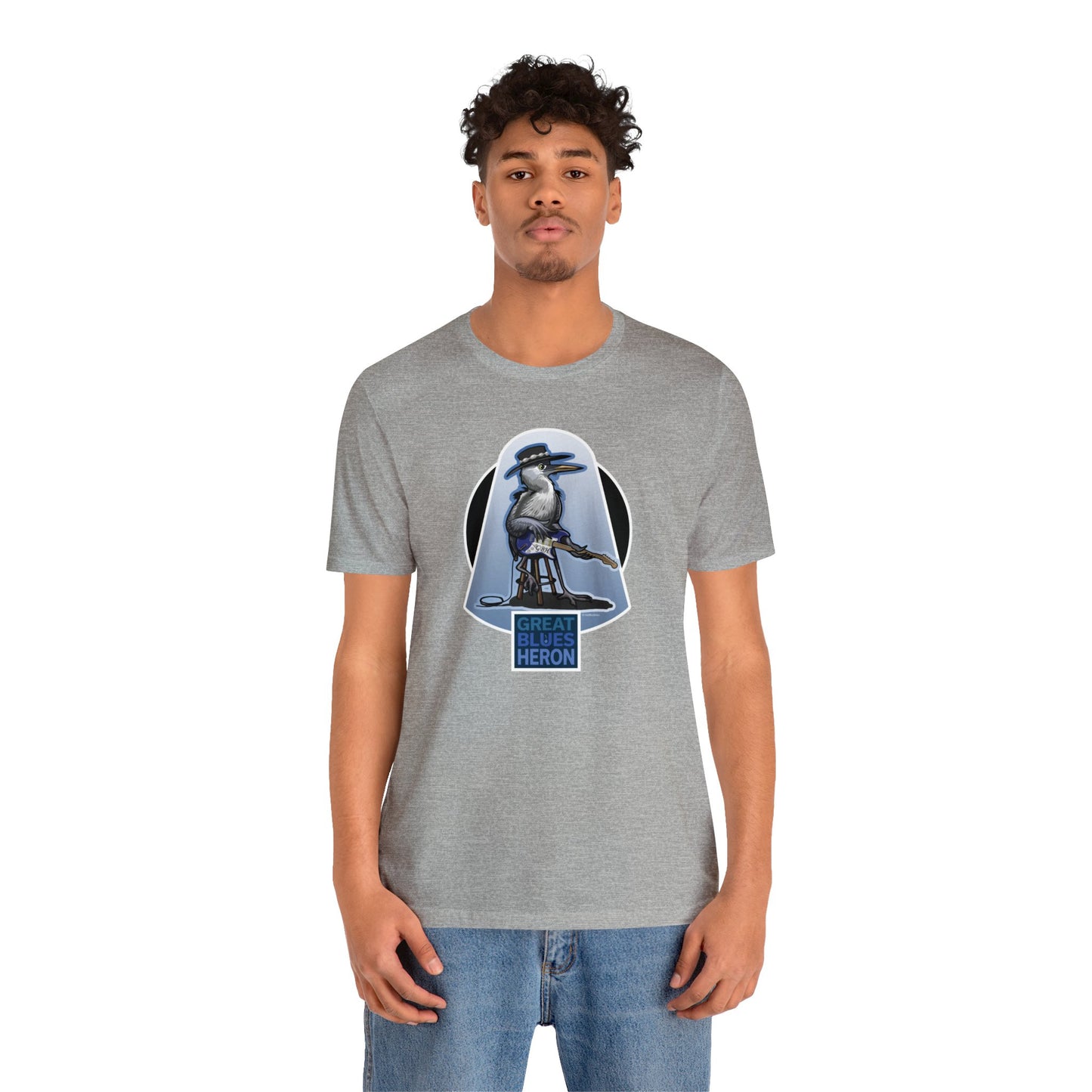 Great Blues Heron Unisex Jersey Short Sleeve Tee