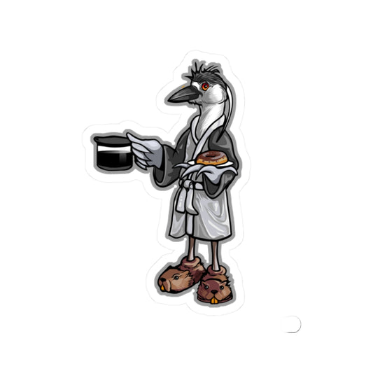 Black Crowned Morning Heron  no Text Kiss-Cut Vinyl Decals