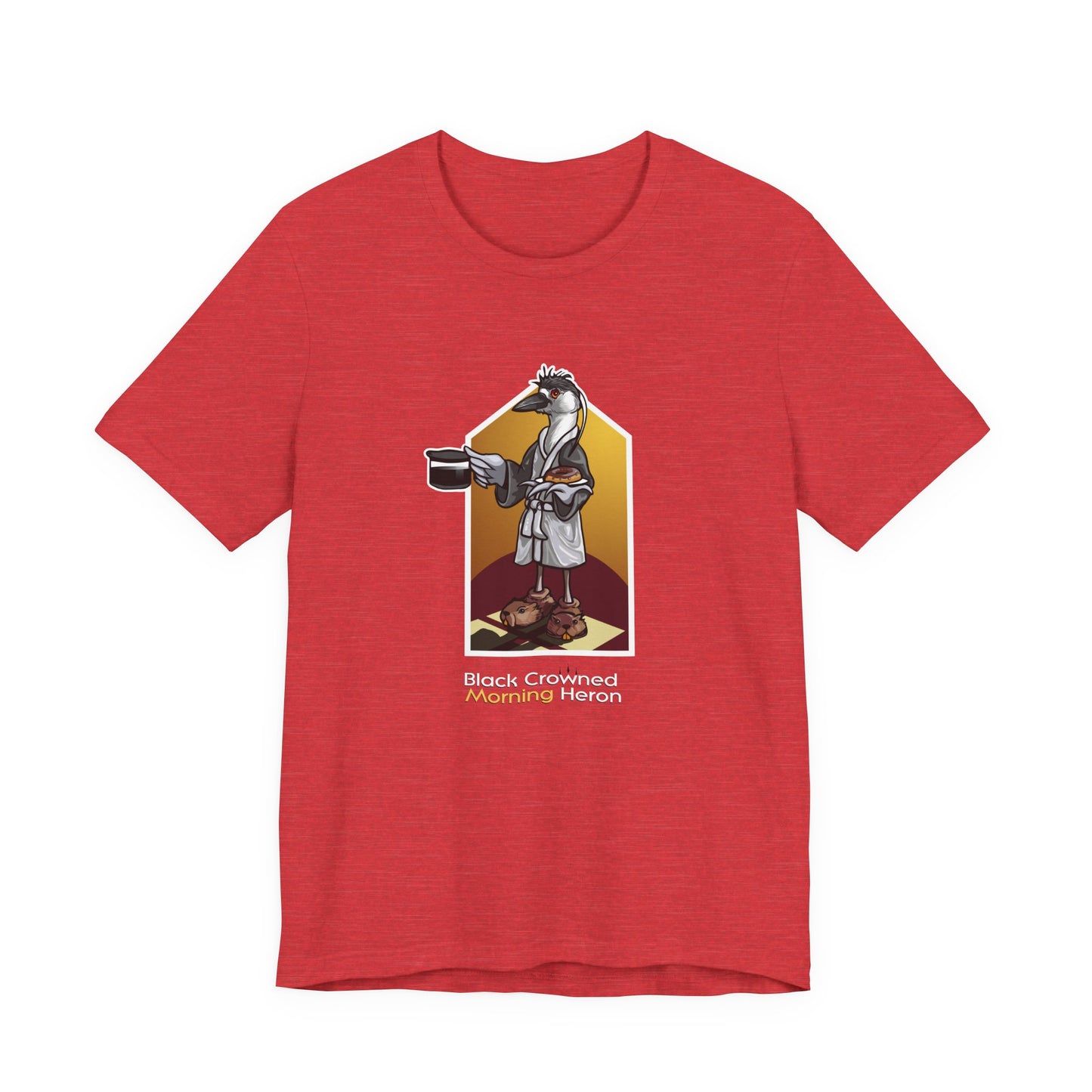 Black Crowned Morning Heron Unisex Jersey Short Sleeve Tee