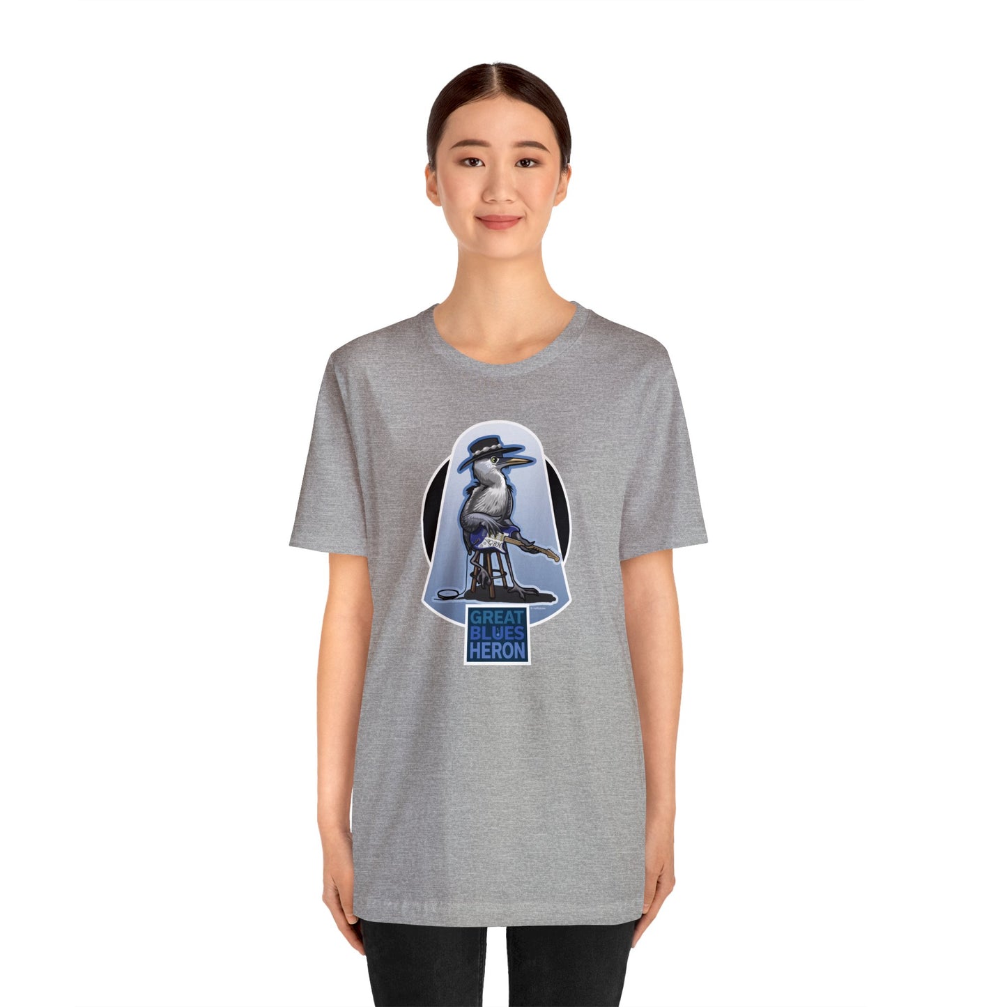 Great Blues Heron Unisex Jersey Short Sleeve Tee