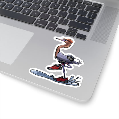 Runnish Egret, No Text, Kiss-Cut Vinyl Decals
