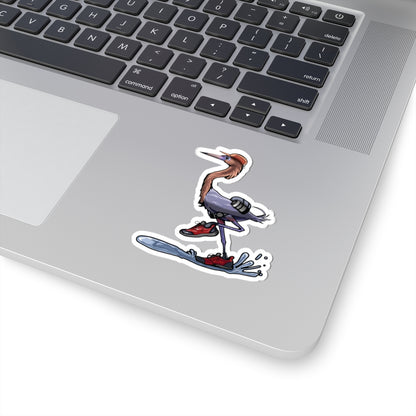 Runnish Egret, No Text, Kiss-Cut Vinyl Decals