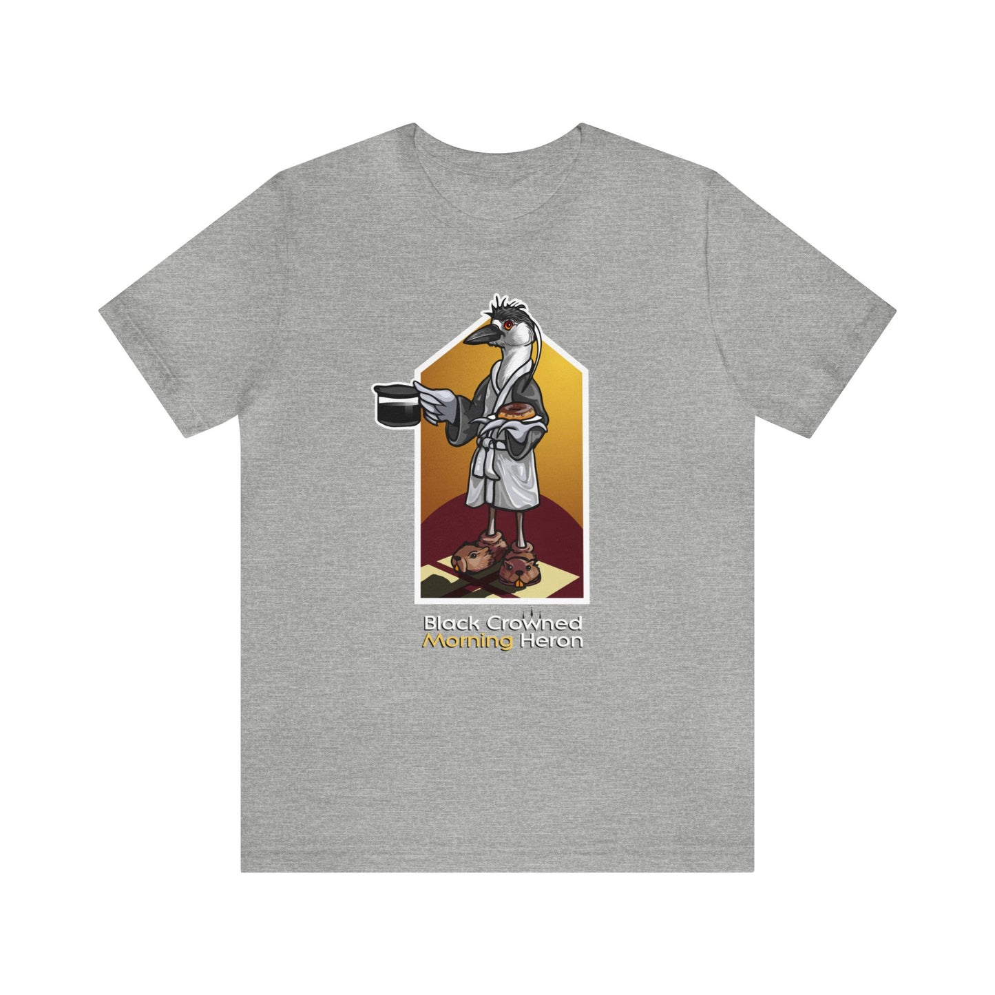 Black Crowned Morning Heron Unisex Jersey Short Sleeve Tee